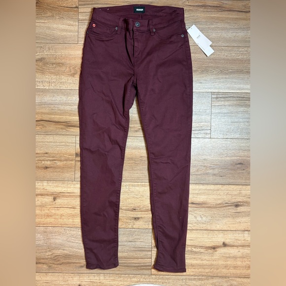 Hudson Krista Super Skinny jeans Shade  Bordeaux mid-rise - Picture 3 of 10